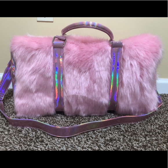 fur duffle bag